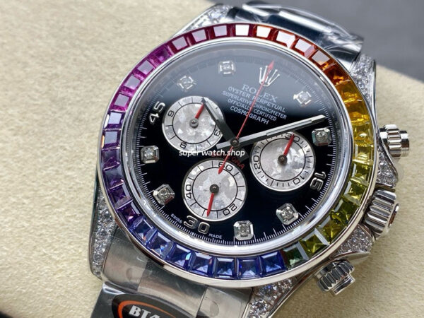 BT Factory Rolex Daytona 116599 RBOW 40mm Full White Gold Black Dial - Image 3