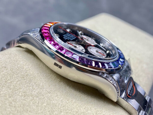 BT Factory Rolex Daytona 116599 RBOW 40mm Full White Gold Black Dial - Image 6