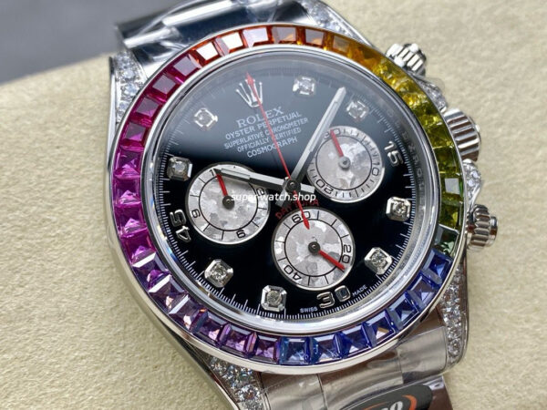 BT Factory Rolex Daytona 116599 RBOW 40mm Full White Gold Black Dial - Image 2