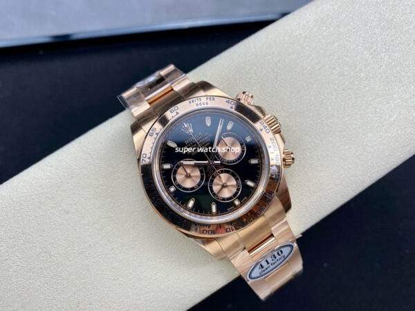 Clean Factory Rolex Daytona 116505-0008 40mm Full Rose Gold Black Dial - Image 4