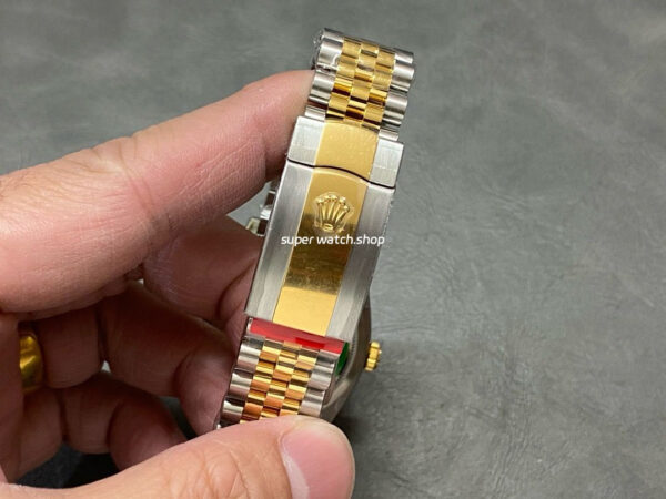 Clean Factory Rolex Datejust 126233-0035 36mm Half Gold Roman Numerals Wimbledon Grey Dial Jubilee - Image 8