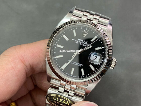 Clean Factory Rolex Datejust 126234-0015 36mm Full 904L Black Dial Jubilee - Image 3