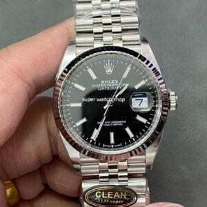 Clean Factory Rolex Datejust 126234-0015 36mm Full 904L Black Dial Jubilee