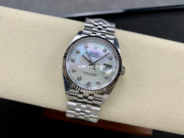 Clean Factory Rolex Datejust 126234-0019 36mm Full 904L Diamond Mop Mother Of Pearl Dial Jubilee - Image 4