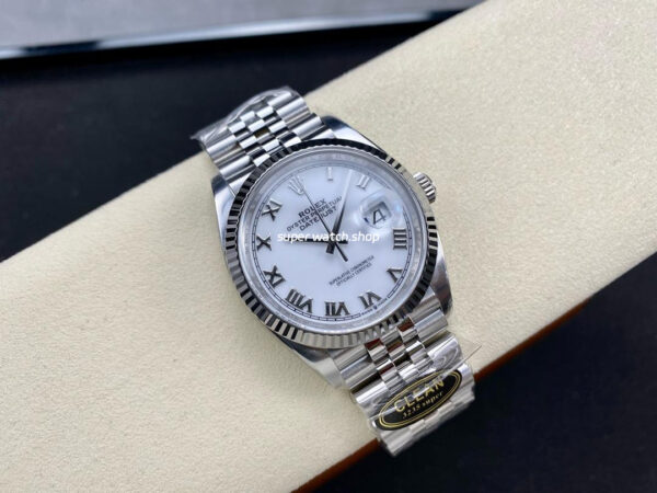 Clean Factory Rolex Datejust 126234-0025 36mm Full 904L Roman Numerals White Dial Jubilee - Image 4
