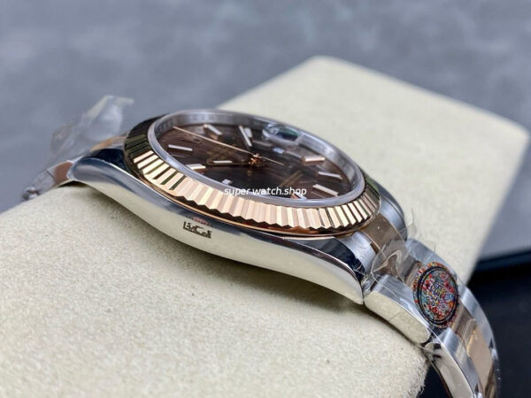 Clean Factory Rolex Datejust 126331-0001 41mm Half Rose Gold Brown Dial - Image 5
