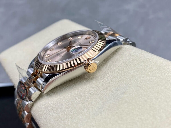 Clean Factory Rolex Datejust 126331-0008 41mm Half Rose Gold Diamond Pink Dial Jubilee - Image 6