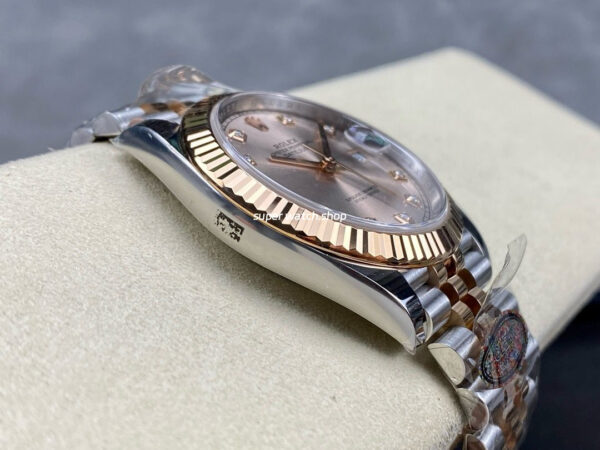 Clean Factory Rolex Datejust 126331-0008 41mm Half Rose Gold Diamond Pink Dial Jubilee - Image 5