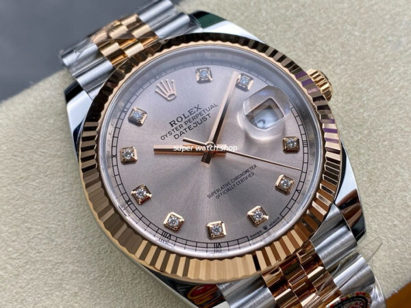 Clean Factory Rolex Datejust 126331-0008 41mm Half Rose Gold Diamond Pink Dial Jubilee - Image 2