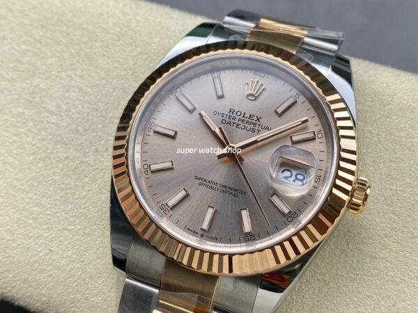 Clean Factory Rolex Datejust 126331-0009 41mm Half Rose Gold Pink Dial - Image 3