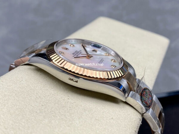 Clean Factory Rolex Datejust 126331 41mm Half Rose Gold Diamond Mother Of Pearl Dial - Image 5