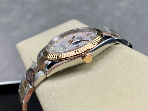 Clean Factory Rolex Datejust 126331 41mm Half Rose Gold Diamond Mother Of Pearl Dial - Image 6