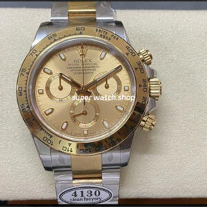 Clean Factory Rolex Daytona 116503-0003 40mm Half Gold, Champagne Dial