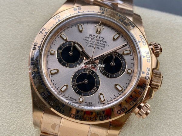 Clean Factory Rolex Daytona 116505-0003 40MM Full Rose Gold Black Eye Pink Dial - Image 3