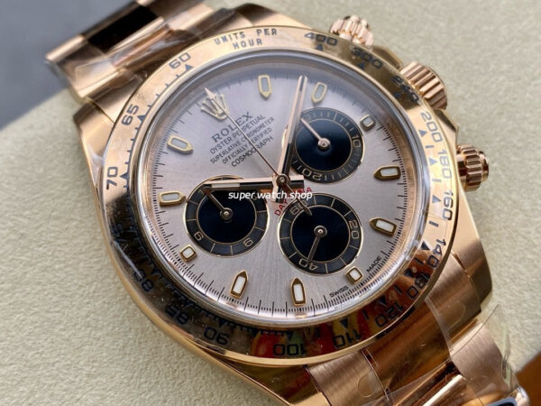 Clean Factory Rolex Daytona 116505-0003 40MM Full Rose Gold Black Eye Pink Dial - Image 2