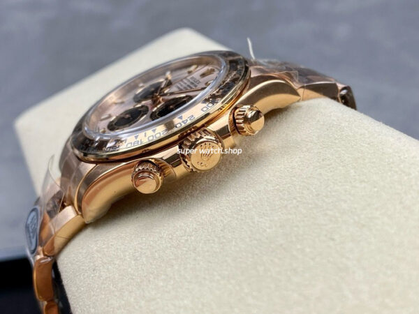 Clean Factory Rolex Daytona 116505-0003 40MM Full Rose Gold Black Eye Pink Dial - Image 6