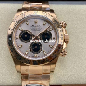 Clean Factory Rolex Daytona 116505-0003 40MM Full Rose Gold Black Eye Pink Dial