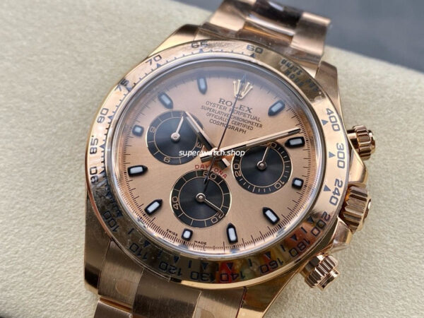 Clean Factory Rolex Daytona 116505-0009 40mm Full Rose Gold Black Eye Gold Dial - Image 3
