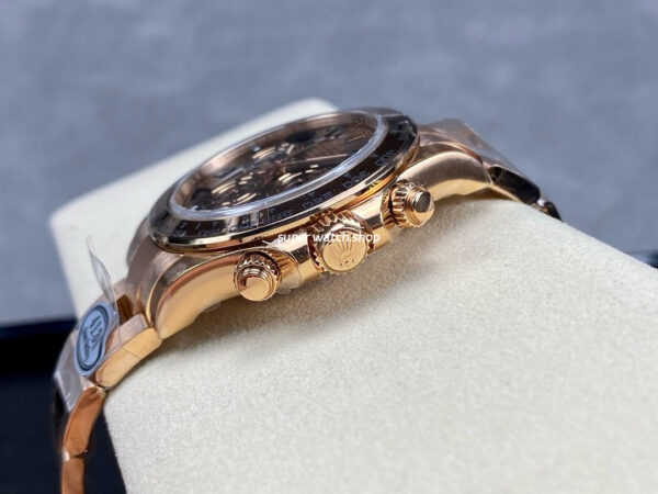 Clean Factory Rolex Daytona 116505-0011 40mm Full Rose Gold Arabic Number Brown Dial - Image 7