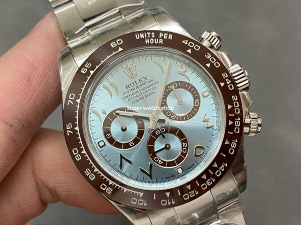 Clean Factory Rolex Daytona 116506-0004 40mm Full Platinum Arabic Number Ice Blue Dial - Image 2