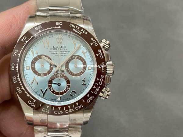 Clean Factory Rolex Daytona 116506-0004 40mm Full Platinum Arabic Number Ice Blue Dial