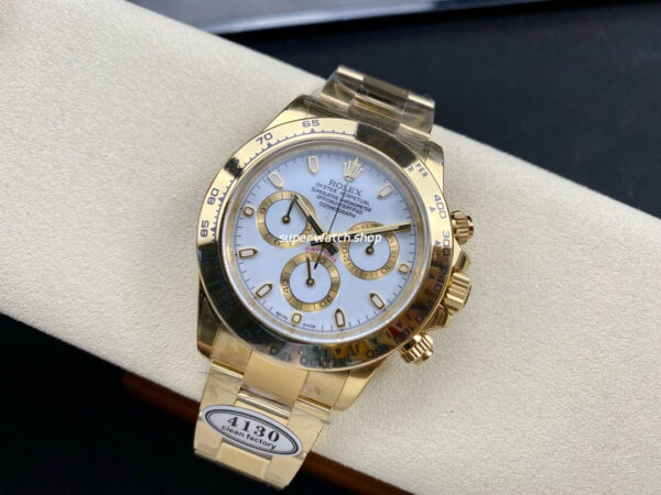 Clean Factory Rolex Daytona 116508-0001 40mm Full Yellow Gold White Dial - Image 5