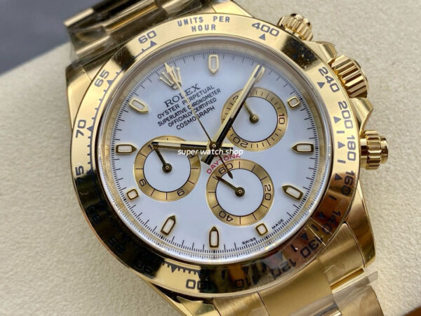 Clean Factory Rolex Daytona 116508-0001 40mm Full Yellow Gold White Dial - Image 2
