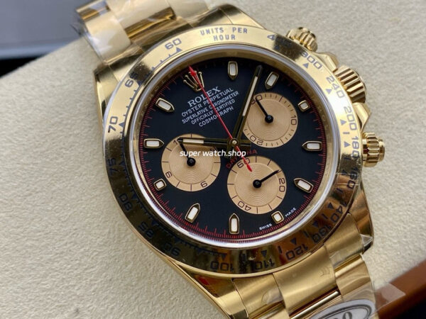 Clean Factory Rolex Daytona 116508-0009 40mm Full Gold Gold Eye Red Second Hand Black Dial - Image 2