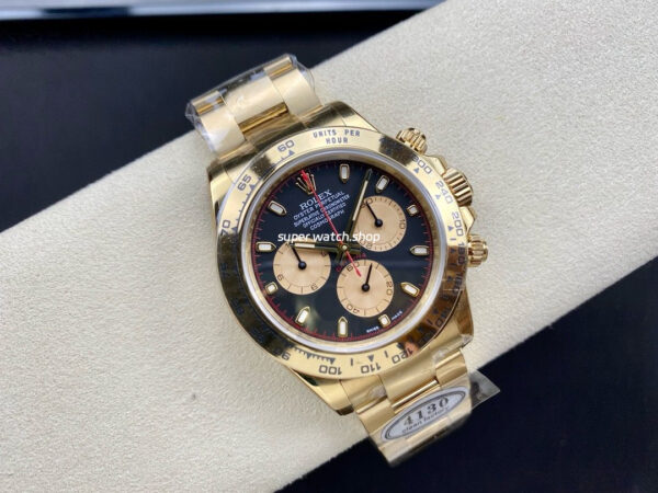 Clean Factory Rolex Daytona 116508-0009 40mm Full Gold Gold Eye Red Second Hand Black Dial - Image 4