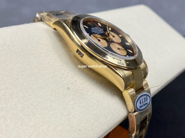 Clean Factory Rolex Daytona 116508-0009 40mm Full Gold Gold Eye Red Second Hand Black Dial - Image 6