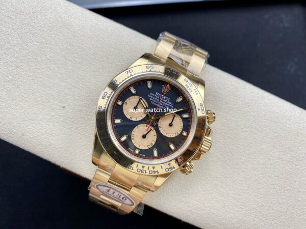 Clean Factory Rolex Daytona 116508-0009 40mm Full Gold Gold Eye Red Second Hand Black Dial - Image 5