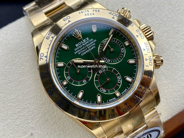 Clean Factory Rolex Daytona 116508-0013 40mm Full Gold Green Dial - Image 2