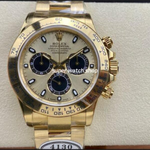 Clean Factory Rolex Daytona 116508-0014 40mm Full Gold Black Eye Gold Dial