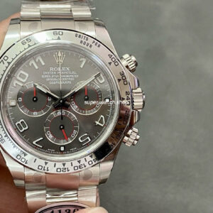 Clean Factory Rolex Daytona 116509 40mm Full White Gold Arabic Number Grey Dial