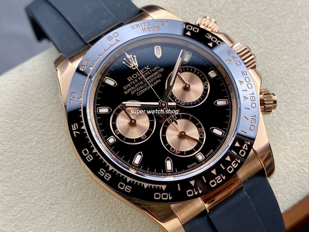 Clean Factory Rolex Daytona 116515LN-0012 40mm Rose Gold Oysterflex Black Dial - Image 2