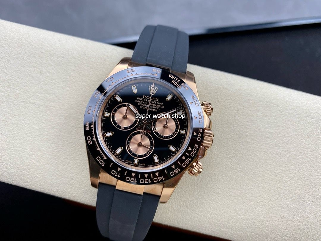 Clean Factory Rolex Daytona 116515LN-0012 40mm Rose Gold Oysterflex Black Dial - Image 5