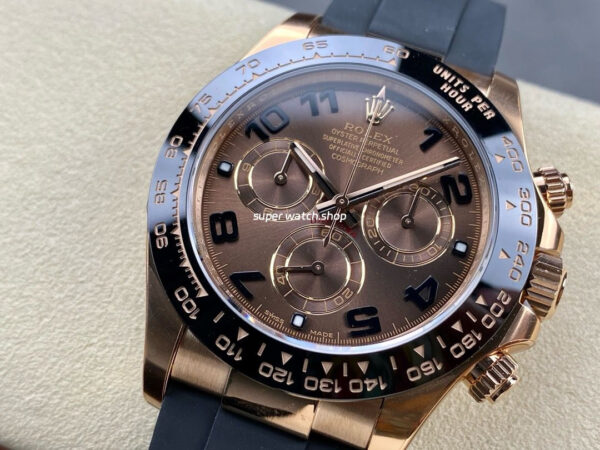 Clean Factory Rolex Daytona 116515LN-0015 40mm Rose Gold Oysterflex Arabic Number Brown Dial - Image 3