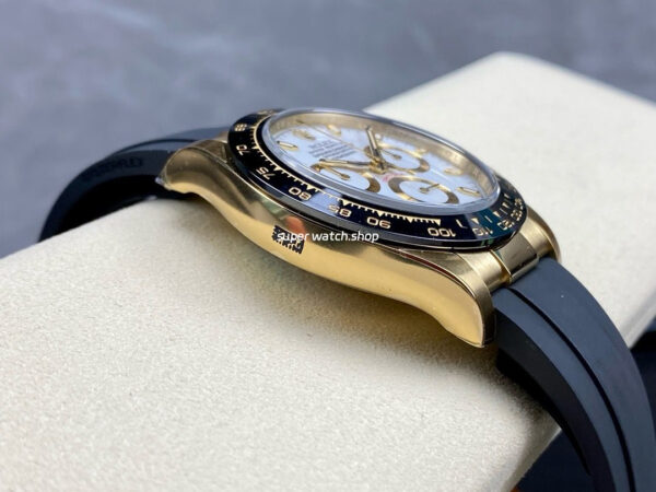 Clean Factory Rolex Daytona 116518LN-0041 40mm Yellow Gold Oysterflex White Dial - Image 5
