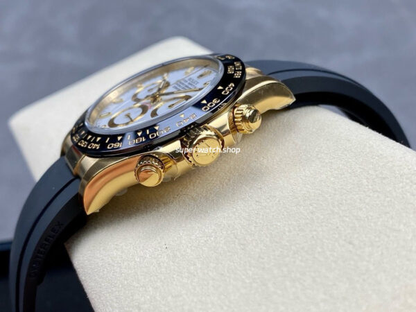 Clean Factory Rolex Daytona 116518LN-0041 40mm Yellow Gold Oysterflex White Dial - Image 6