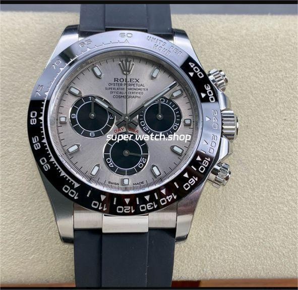 Clean Factory Rolex Daytona 116519LN-0027 40mm White Gold Oysterflex Grey Dial