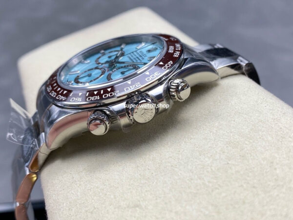 Clean Factory Rolex Daytona 126506-0002 40mm Full Platinum Ice Blue Diamond Baguette Dial - Image 7