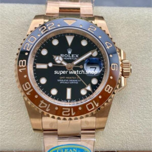 Clean Factory Rolex GMT-Master II 126715CHNR-0001 Rootbeer 40mm Full Rose Gold Black Dial