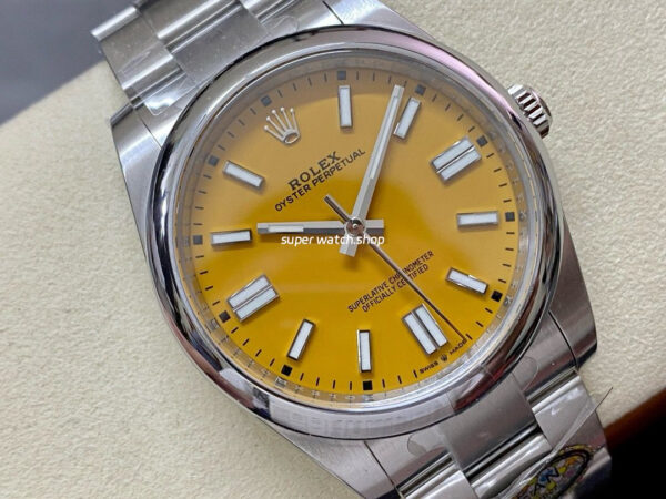 Clean Factory Rolex Oyster Perpetual 124300-0004 41mm Full 904L Yellow Dial - Image 2