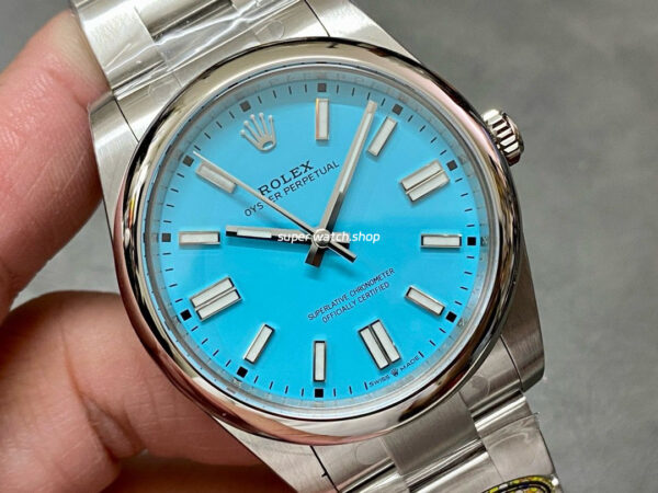 Clean Factory Rolex Oyster Perpetual 124300-0006 41mm Full 904L Sky Blue Dial - Image 2