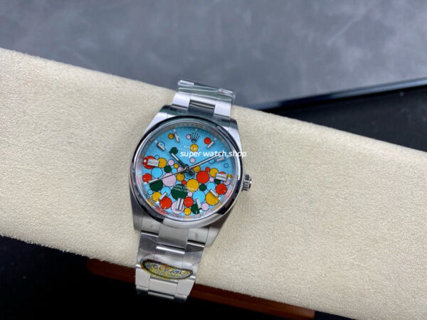 Clean Factory Rolex Oyster Perpetual 124300-0008 41mm Full 904L Bubbles Fringed Blue Dial - Image 4