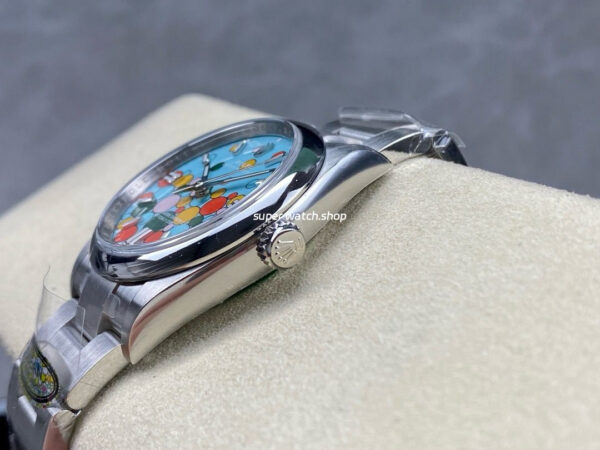 Clean Factory Rolex Oyster Perpetual 124300-0008 41mm Full 904L Bubbles Fringed Blue Dial - Image 6