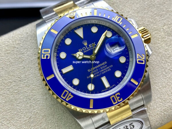 Clean Factory Rolex Submariner Date 116613LB 40mm Half Gold Blue Dial - Image 2