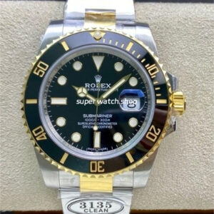 Clean Factory Rolex Submariner Date 116613LN 40mm Half Gold Black Dial