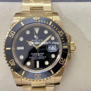 Clean Factory Rolex Submariner Date 116618LN 40mm Full Yellow Gold Black Dial