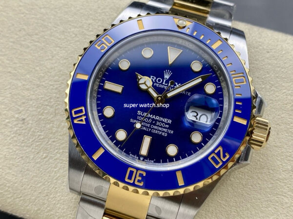 Clean Factory Rolex Submariner Date 126613LB 41mm Half Gold Blue Dial - Image 3